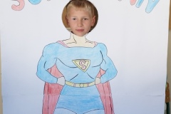 Uczeń klasy 3f w stroju Supermana