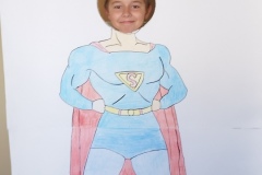 Uczeń klasy 3f w stroju Supermana