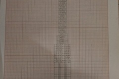 Konstrukcje w rzucie na papierze milimetrowy w skali
