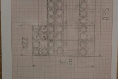 Konstrukcje w rzucie na papierze milimetrowy w skali