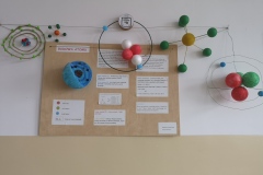 Prace uczniów wykonane w ramach projektu chemicznego „Jak widzę budowę atomu?”