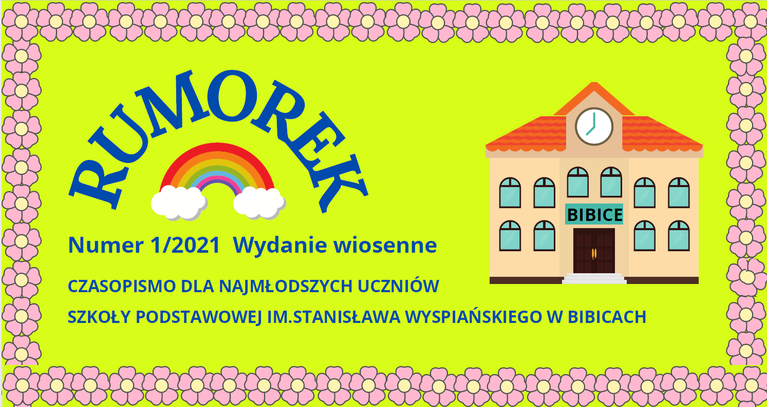 Gazetka szkolna RUMOREK Numer 1 2/2021 „Wydanie wiosenne” (header)