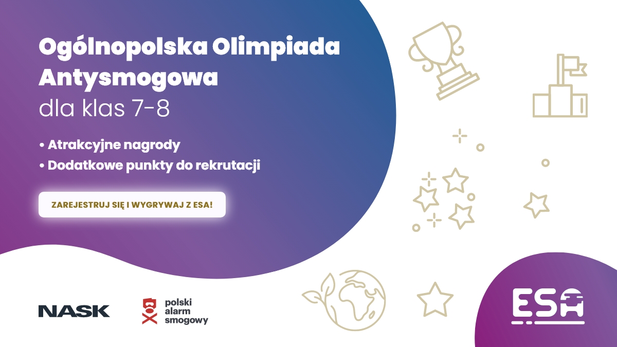 Ogólnopolska Olimpiada Antysmogowa dla wszystkich chętnych uczniów klas 7 -8.
